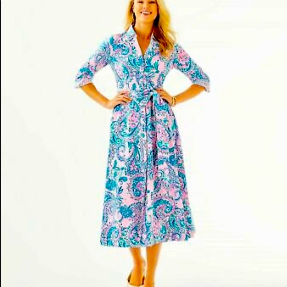 Size 14 Lilly Pulitzer 
MIRA MIDI SHIRTDRESS